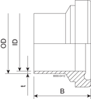 Rivestimento BS DN65 H3 1.4404 (316L) DIN 11864-1