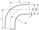 Bends 90 DN50 HSF2 1.4404 (316L) Fit to EN10357-A