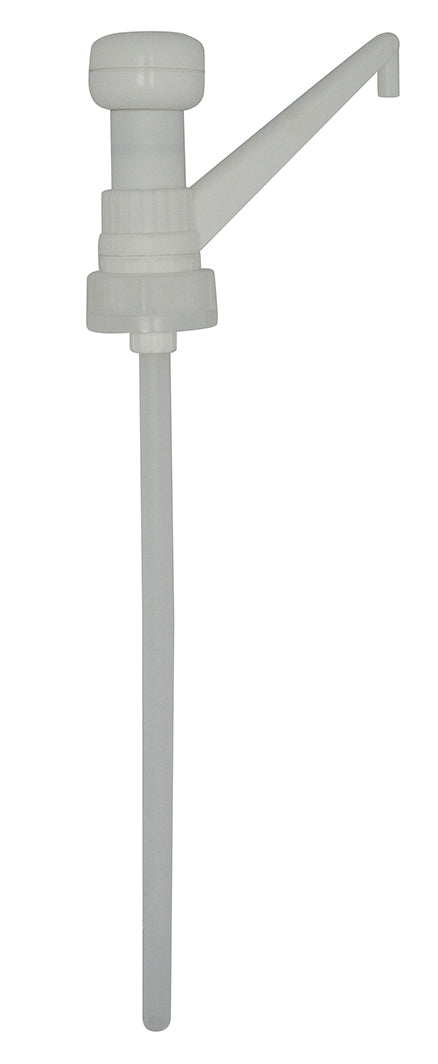 White plastic pump dispenser on a white background