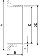 Liner Long SMS 51.0 mm Machined 1.4404 (316L) ISO 2037