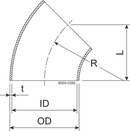 Curve 45 BS DN25 HSF2 1.4404 (316L) DIN 11852 EN 10374-A
