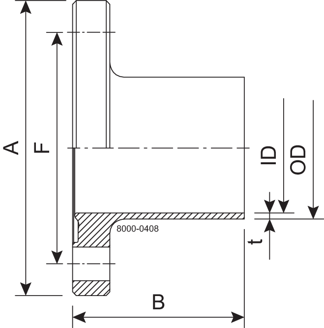 Flangia BF DN10 H3 1.4404 (316L) DIN 11853-2