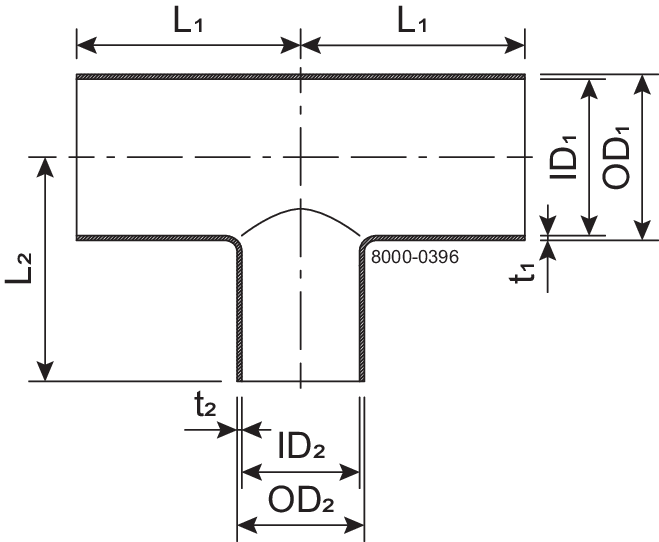 Raccordo a T RTS DN100 DN80 HSF2 1.4307 (304L) DIN 11852 EN 10374-A