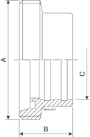 Male C DN40 HSF0 1.4404 (316L) DIN 11851