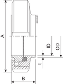 Raccordo S DN25 HSF0 1.4307/EPDM DIN 11851