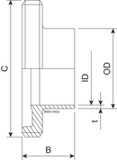 Maschio GS DN32 H3 1.4404 (316L) DIN 11853-1