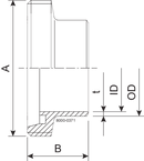Male Long B DN32 Machined 1.4404 (316L) DIN for inch