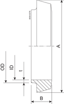 Liner S DN65 Lavorato 1.4404 (316L) DIN per pollici