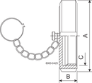 End cap With chain and nut DN25 HSF0 1.4307 (304L) Fit to DIN