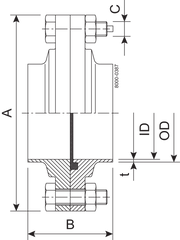 Flangia COM DN100 SB 1.4404/EPDM Adatta a EN10357-A