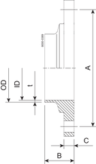 Collare flangiato DN65 HSF0 1.4404 (316L) conforme a EN10357-A