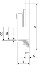 Flange Collar DN32 HSF0 1.4404 (316L) Fit to EN10357-A