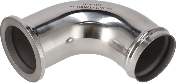 Tri-Clamp® Tubo flessibile curvato 38,0 mm SB 1.4404 (316L) ISO 2037