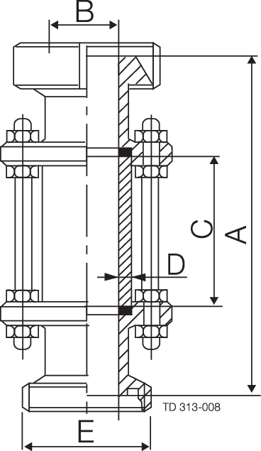 IN-LINE SIGHT GLASS DIN NW40