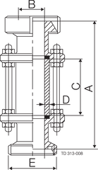 IN-LINE SIGHT GLASS DIN NW65