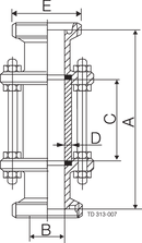 IN-LINE SIGHT GLASS DIN NW65