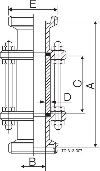 IN-LINE SIGHT GLASS DIN NW50