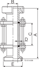 IN-LINE SIGHT GLASS DIN NW32