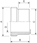 Adattatore SMS 25,0 mm Lavorato 1.4307 (304L) ISO 2037