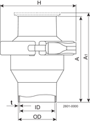 Alfa Laval LKC UltraPure Non-return valve ISO 51, FPM (Viton), Clamp