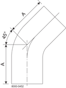 Tri-Clover® B2KS curva 45° 2,5"