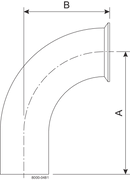 Tri-Clamp® B2CMW Bends 90 4" SF4 (PM) 316L ASME BPE TriClamp and Weld