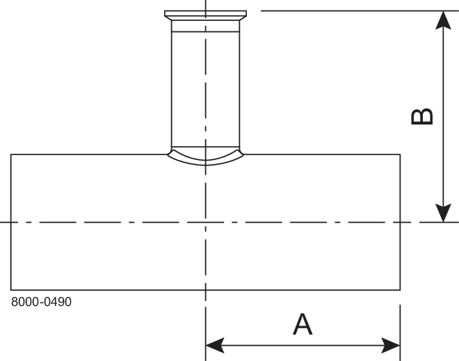 Tri-Clamp® B7RWWM Tee di riduzione 2" 0,75" SF4 (PM) 316L UltraPure Saldatura e TriClamp e Saldatura