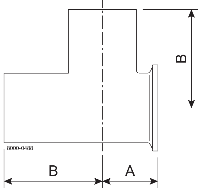 Tri-Clamp® B7WMSW Tee uguale 0,75" SF4 (PM) 316L ASME BPE Saldato e corto TriClamp e Saldato