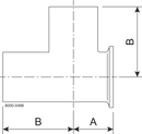 Tri-Clamp® B7WMSW Tee Equal  2" SF1 (PL) 316L ASME BPE Weld and Short TriClamp and Weld