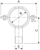 Portatubi Stretto albero corto 38,0 mm 1.4301 (304) Estremità saldate igieniche