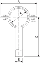 Portatubi Albero lungo stretto 38,0 mm 1.4301 (304) ISO 2037