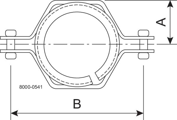 Porta tubi Appendino imbullonato 8" 304/PVC igienico
