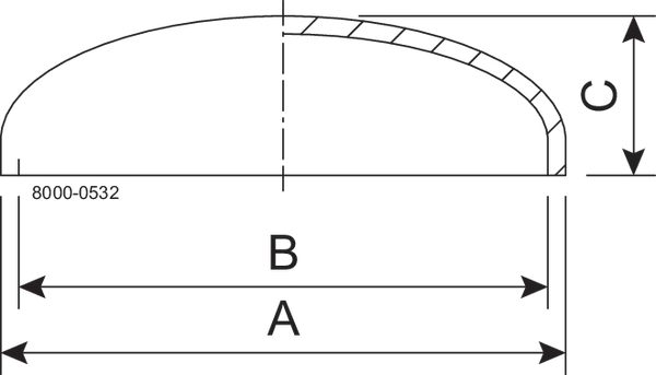 Tappo terminale DN50 1.4301 (304) Adatto a DIN
