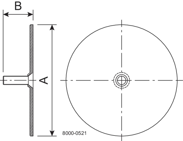 Piastra di base 150,0 mm 304