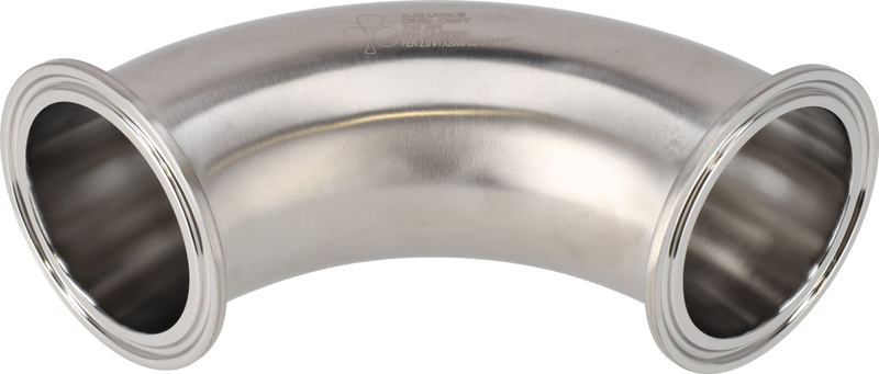 Tri-Clover® B2CMP piega 90 0,5" SF4 (PM) 316L ASME BPE Estremità di serraggio