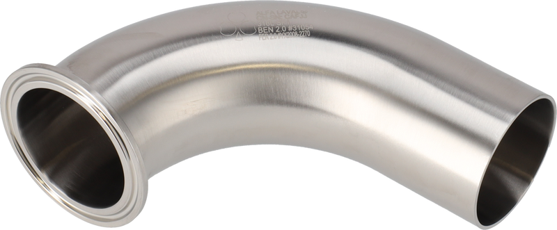 Tri-Clamp® B2CMW piega 90 6" SF1 (PL) 316L ASME BPE TriClamp e saldatura