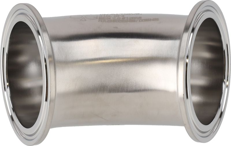 Tri-Clover® B2KMP piega 45 0,5" SF4 (PM) 316L ASME BPE Estremità di serraggio