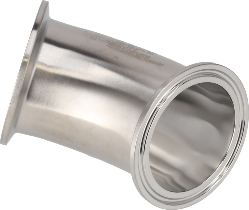 Tri-Clover® B2KMP piega 45 0,5" SF4 (PM) 316L ASME BPE Estremità di serraggio