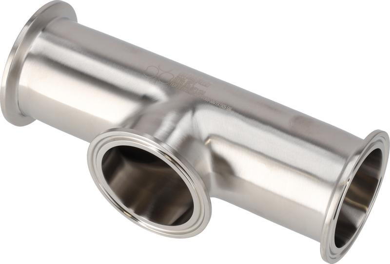 Tri-Clover® B7MPS Tee uguale 0,5" SF1 (PL) 316L ASME BPE Estremità morsetto