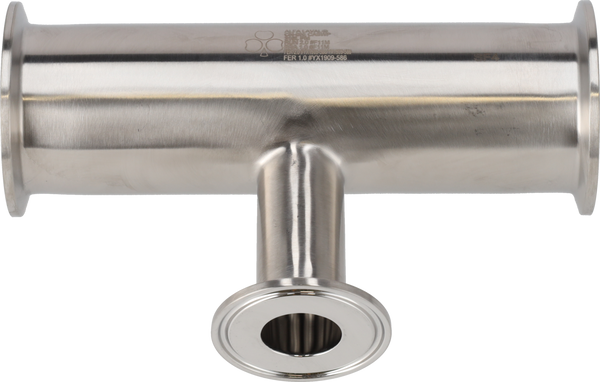 Tri-Clover® B7RMP Tee di riduzione 1,5" 1" SF4 (PM) 316L ASME BPE Estremità a morsetto