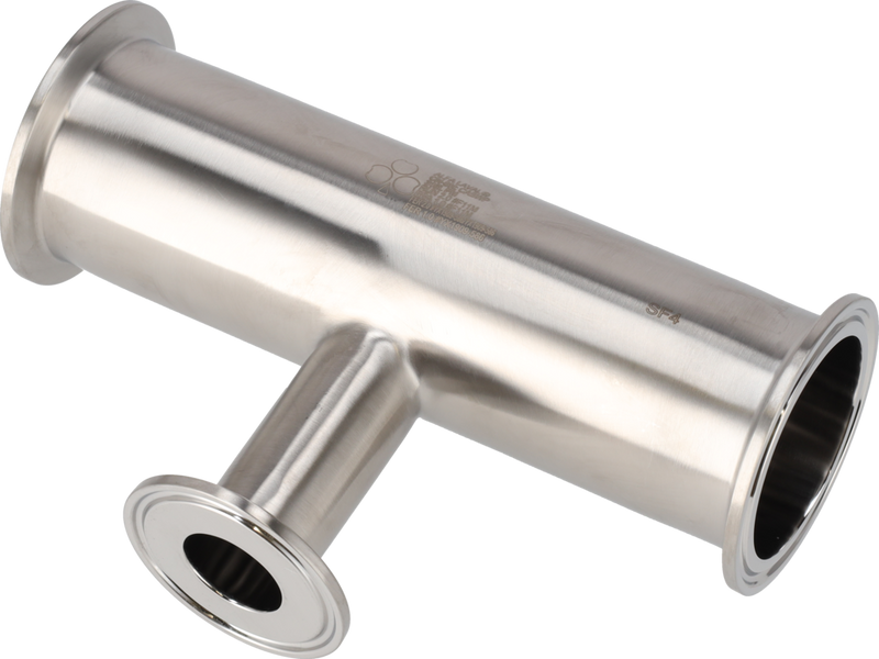 Tri-Clover® B7RMP Tee di riduzione 1" 0,5" SF4 (PM) 316L ASME BPE Estremità a morsetto