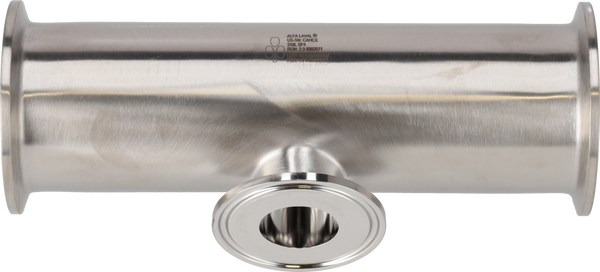 Tri-Clover® B7RMPS Tee di riduzione corto 1,5" 1" SF4 (PM) 316L ASME BPE Estremità a morsetto