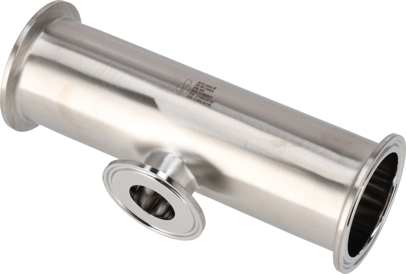 Tri-Clover® B7RMPS Tee di riduzione corto 2" 0,75" SF4 (PM) 316L ASME BPE Estremità a morsetto