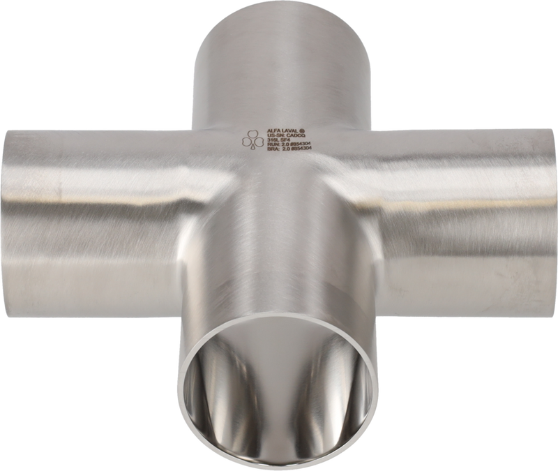 Tri-Clover® B9WWWW Croce 2" SF4 (PM) 316L ASME BPE Estremità saldate
